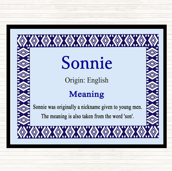 Sonnie Name Meaning Placemat Blue