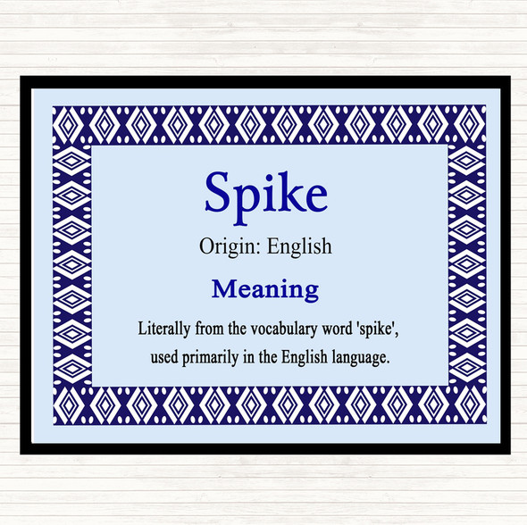 Spike Name Meaning Placemat Blue