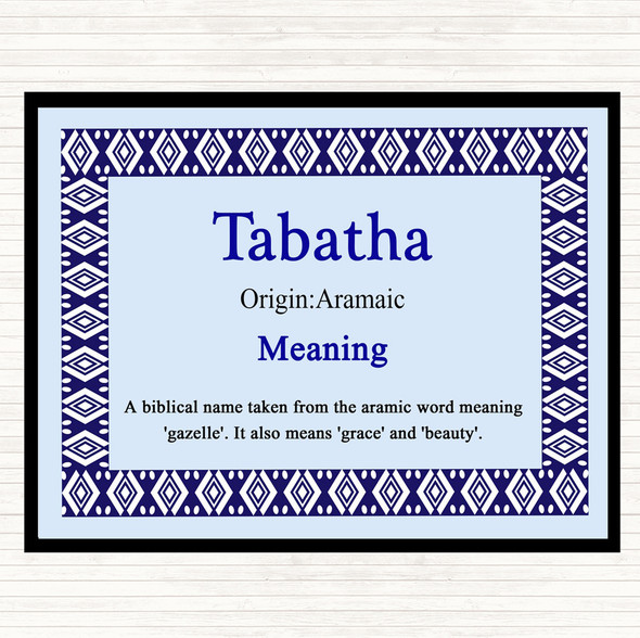 Tabatha Name Meaning Placemat Blue