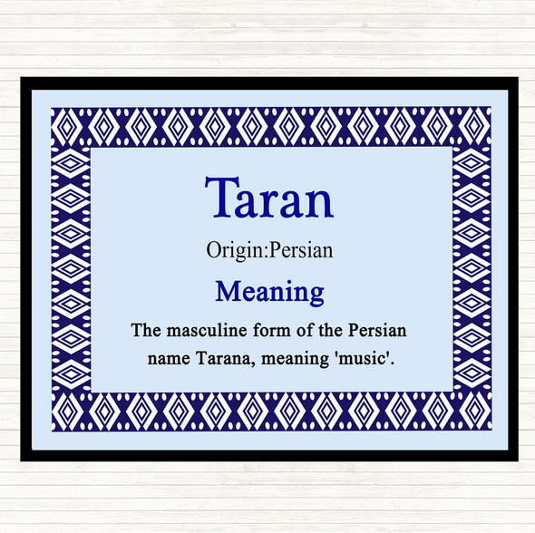 Taran Name Meaning Placemat Blue