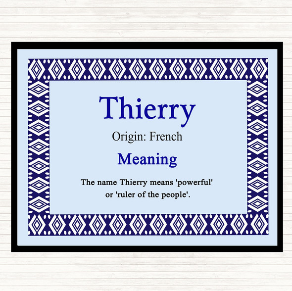 Thierry Name Meaning Placemat Blue