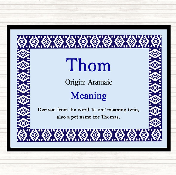 Thom Name Meaning Placemat Blue