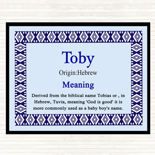 Toby Name Meaning Placemat Blue