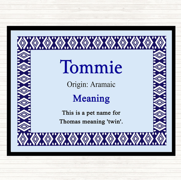 Tommie Name Meaning Placemat Blue