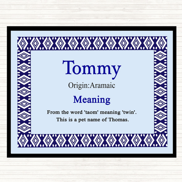 Tommy Name Meaning Placemat Blue