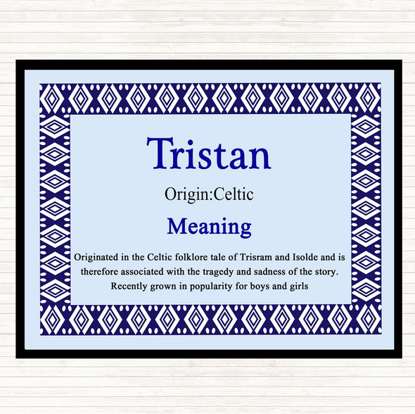 Tristan Name Meaning Placemat Blue
