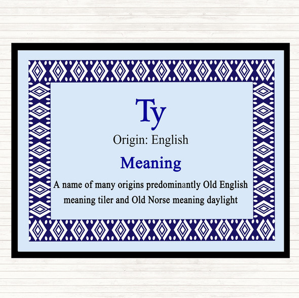 Ty Name Meaning Placemat Blue