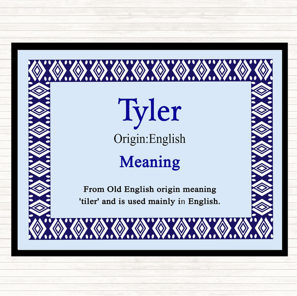 Tyler Name Meaning Placemat Blue