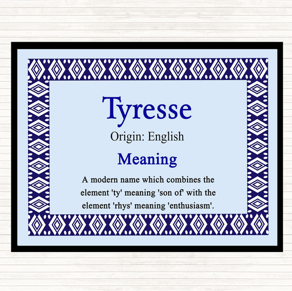 Tyresse Name Meaning Placemat Blue