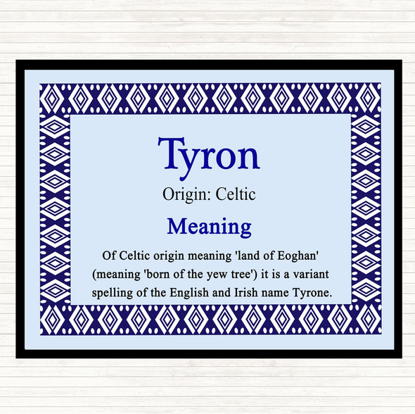 Tyron Name Meaning Placemat Blue