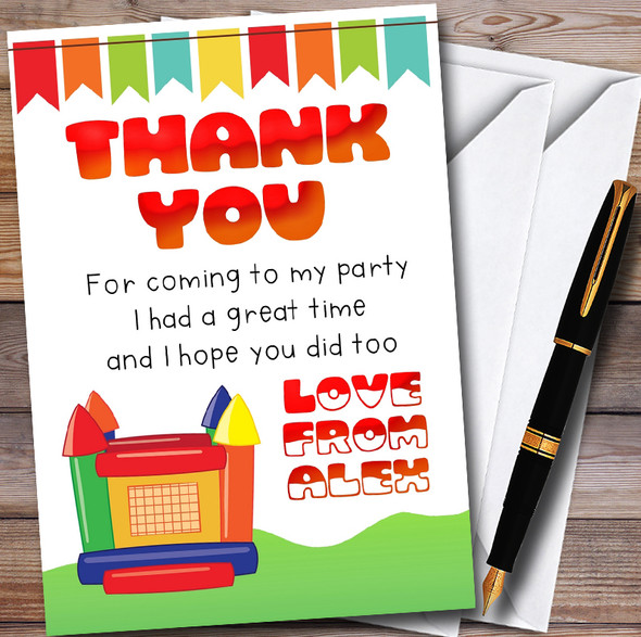 Bouncy Castle Customised Children's Birthday Party Thank You Cards