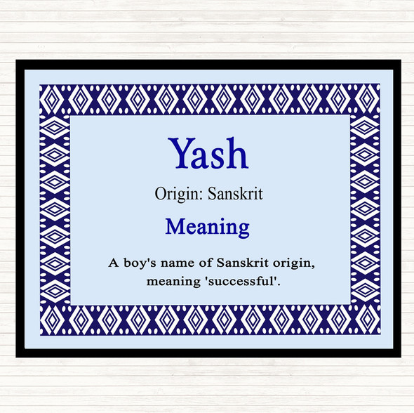 Yash Name Meaning Placemat Blue