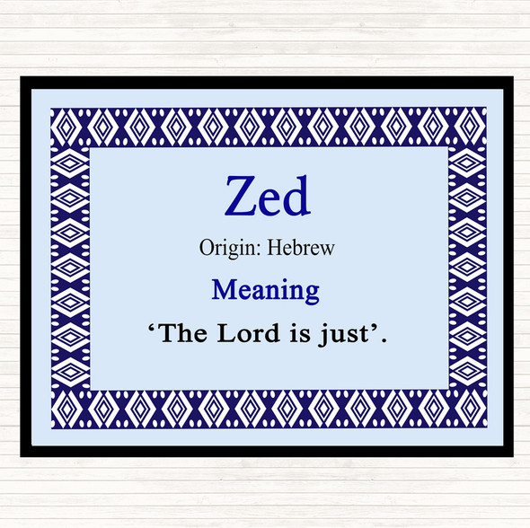 Zed Name Meaning Placemat Blue