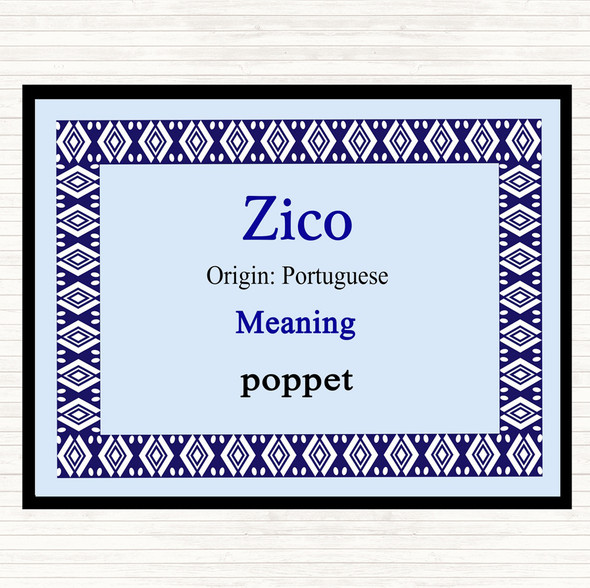 Zico Name Meaning Placemat Blue