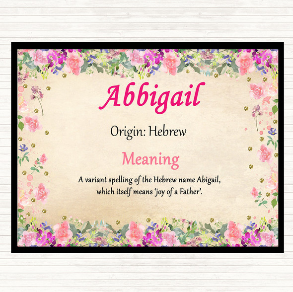 Abbigail Name Meaning Placemat Floral