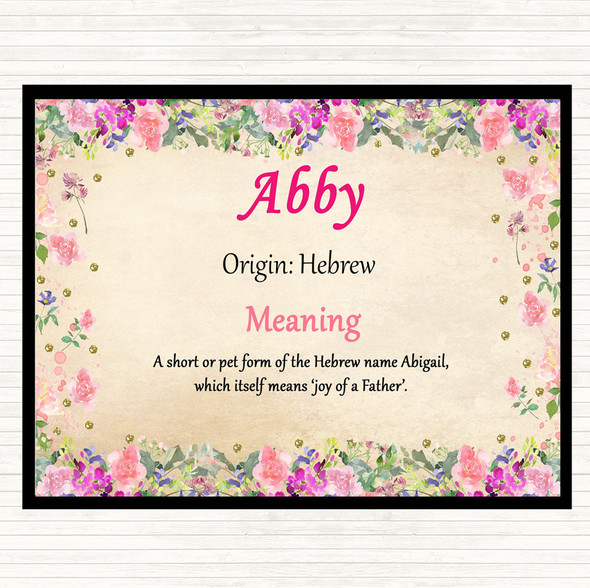 Abby Name Meaning Placemat Floral