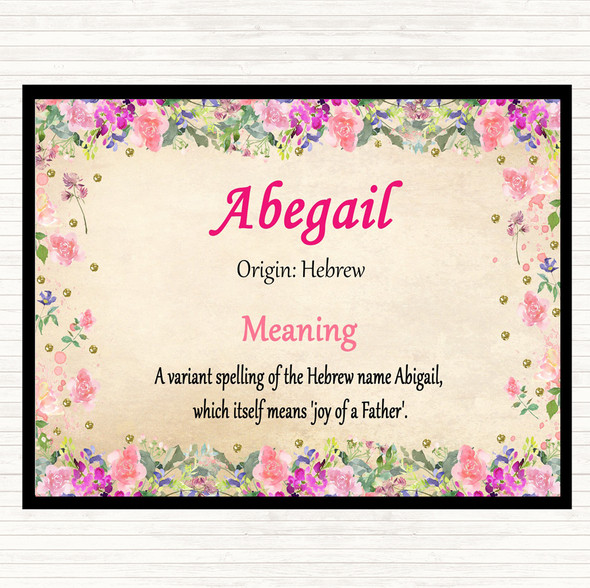 Abegail Name Meaning Placemat Floral