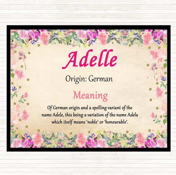 Adelle Name Meaning Placemat Floral