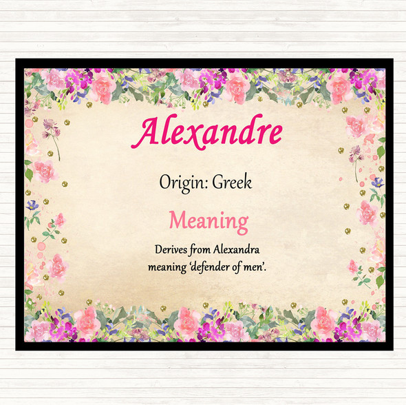 Alexandre Name Meaning Placemat Floral