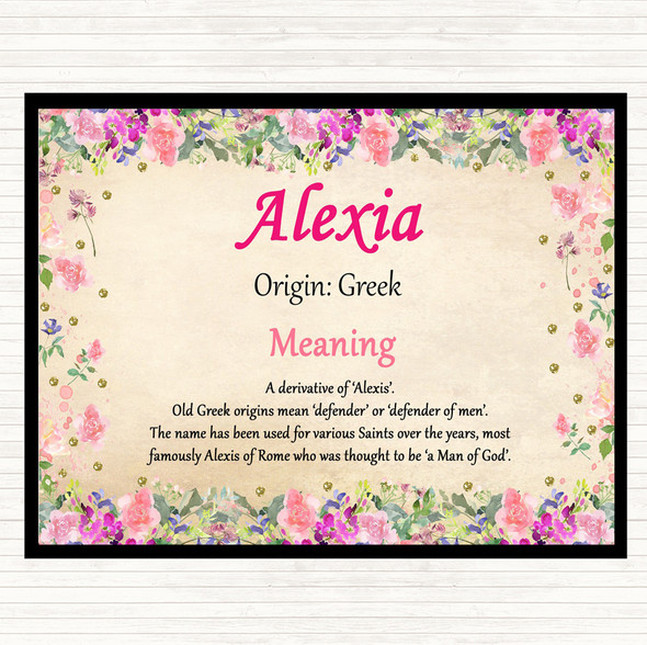 Alexia Name Meaning Placemat Floral