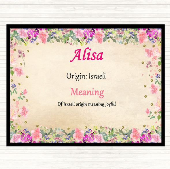 Alisa Name Meaning Placemat Floral