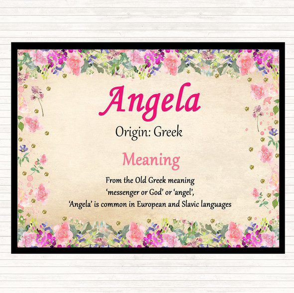 Angela Name Meaning Placemat Floral