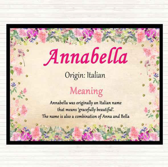 Annabella Name Meaning Placemat Floral