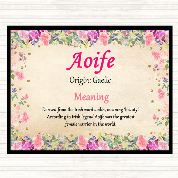 Aoife Name Meaning Placemat Floral