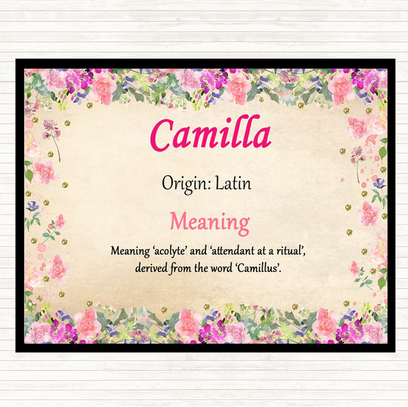 Camilla Name Meaning Placemat Floral