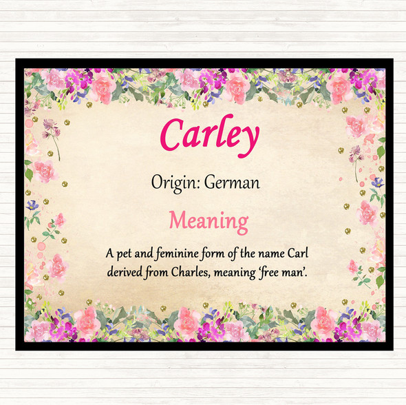 Carley Name Meaning Placemat Floral