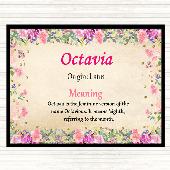 Octavia Name Meaning Placemat Floral