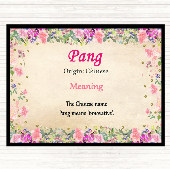 Pang Name Meaning Placemat Floral