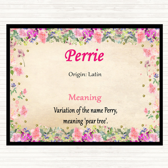 Perrie Name Meaning Placemat Floral