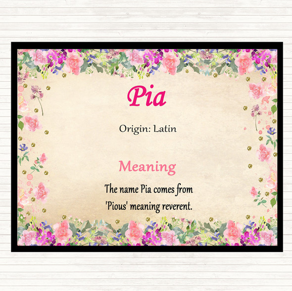 Pia Name Meaning Placemat Floral