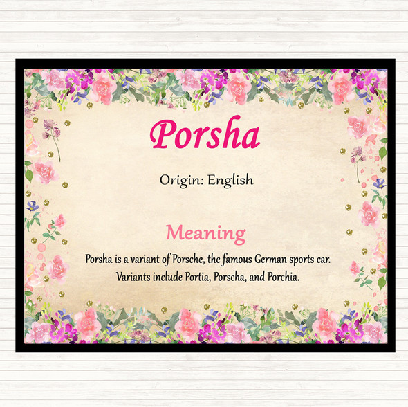 Porsha Name Meaning Placemat Floral