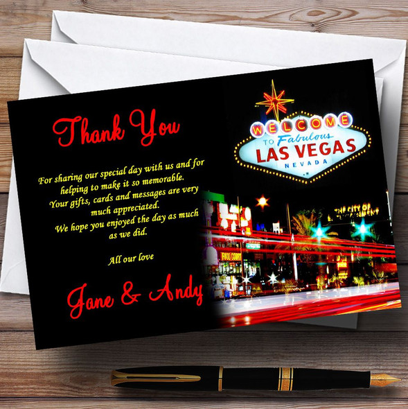 Las Vegas Strip Customised Wedding Thank You Cards