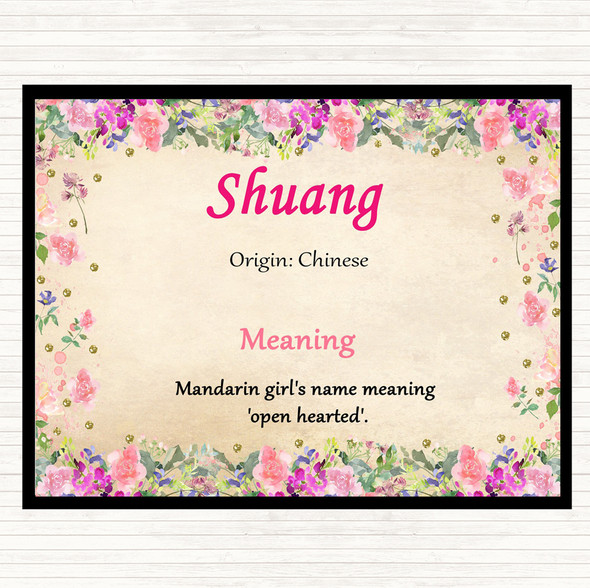 Shuang Name Meaning Placemat Floral