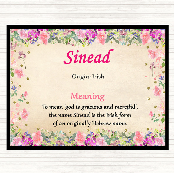 Sinead Name Meaning Placemat Floral