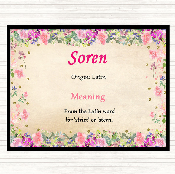 Soren Name Meaning Placemat Floral