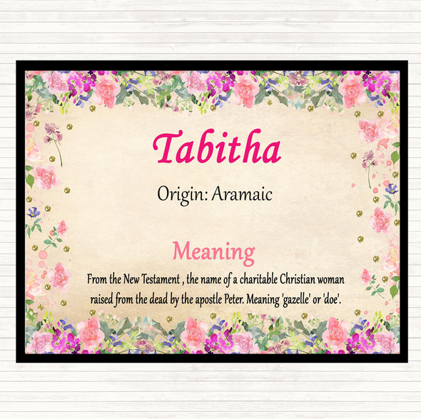 Tabitha Name Meaning Placemat Floral