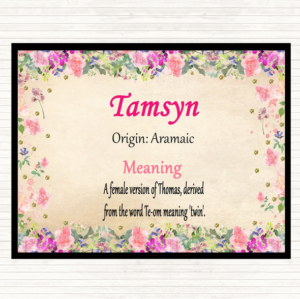 Tamsyn Name Meaning Placemat Floral