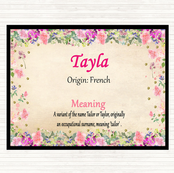 Tayla Name Meaning Placemat Floral