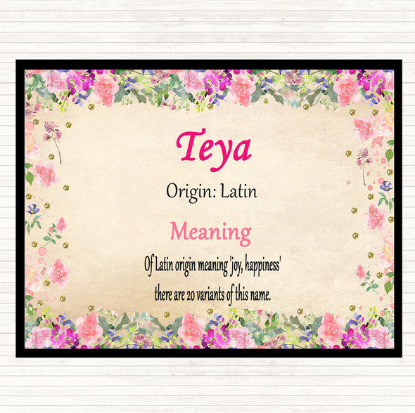 Teya Name Meaning Placemat Floral