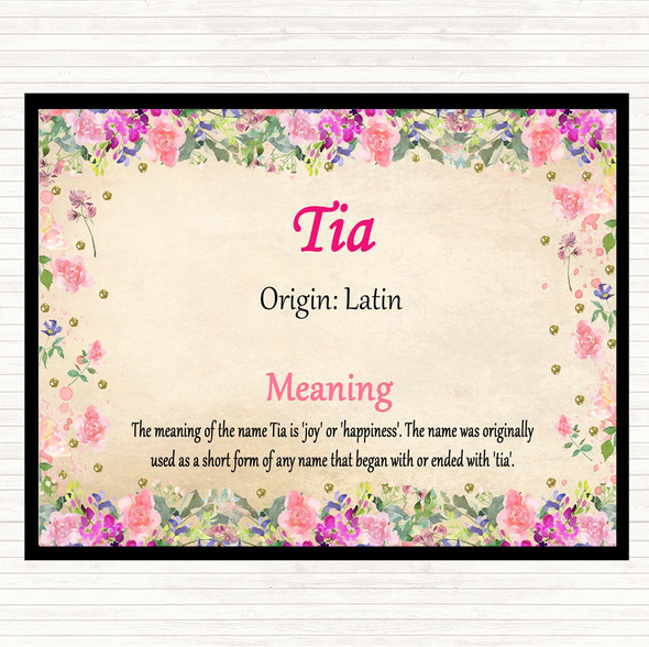 Tia Name Meaning Placemat Floral