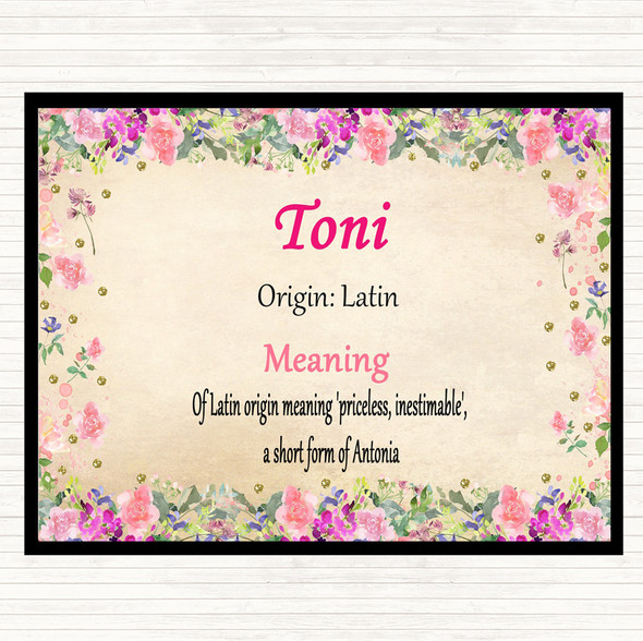 Toni Name Meaning Placemat Floral