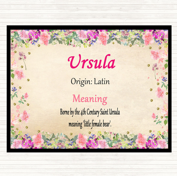 Ursula Name Meaning Placemat Floral