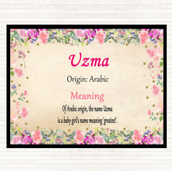 Uzma Name Meaning Placemat Floral
