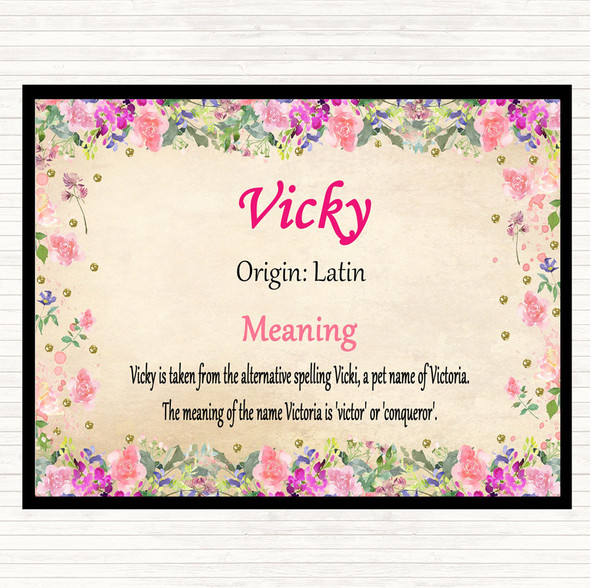 Vicky Name Meaning Placemat Floral