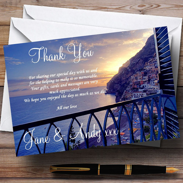 The Amalfi Coast Italy Customised Wedding Thank You Cards