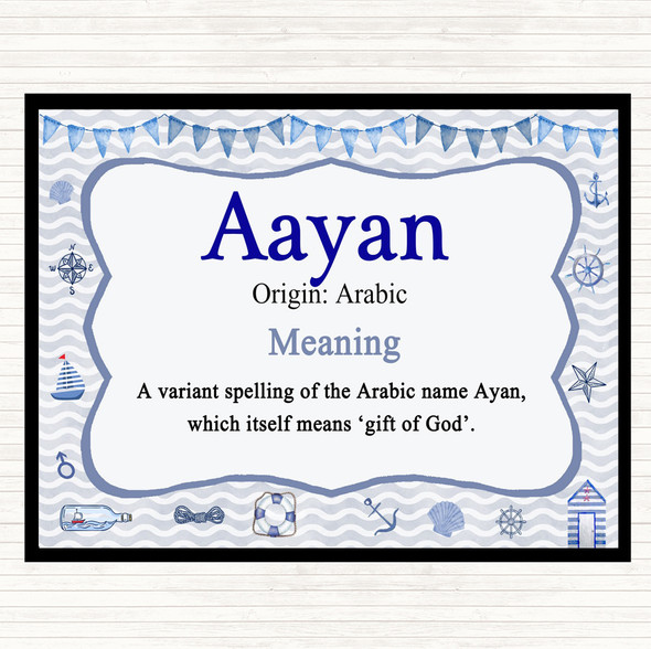 Aayan Name Meaning Placemat Nautical